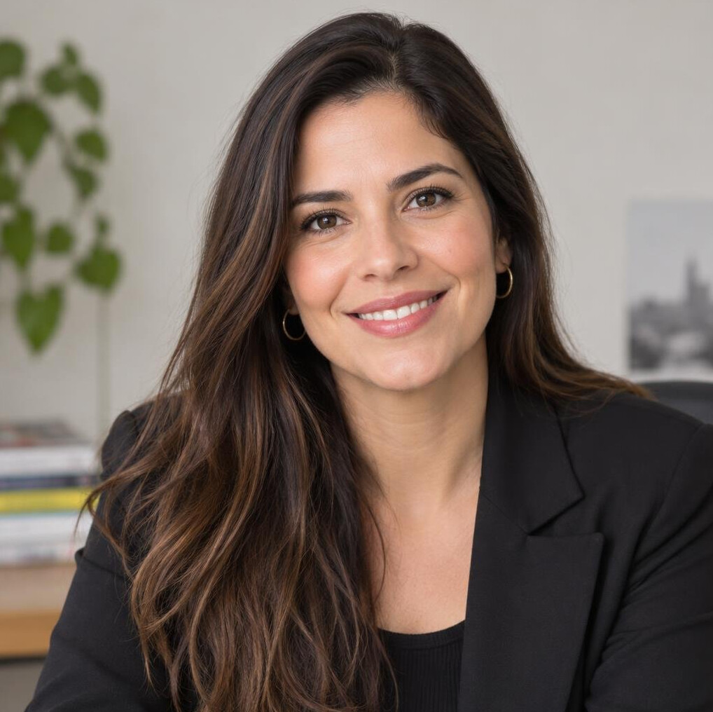 Portrait of a smiling woman with brown hair