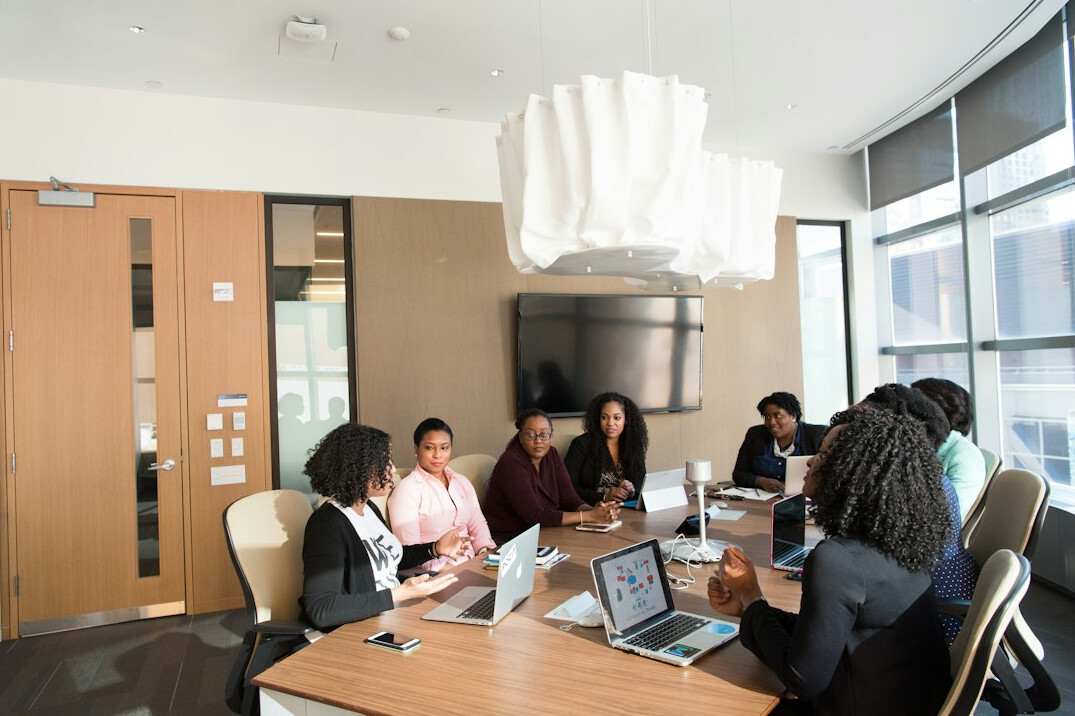 woman leading meeting